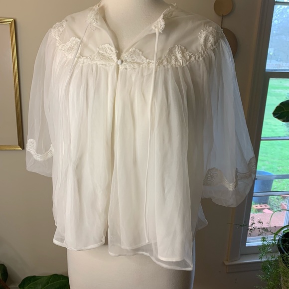 Vintage Tops - Vintage sheer Lacey cropped lingerie top